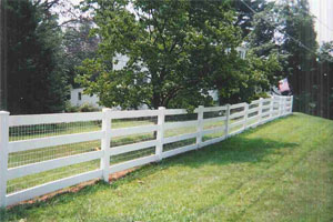 4-Rail Vinyl Post and Rail Fence