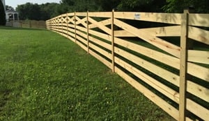 7 Board Estate Wood Fence Residential Project