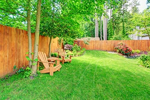 Residential Fenced Backyard