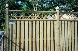 Spaced Picket with Lattice Semi Privacy Wood Fence
