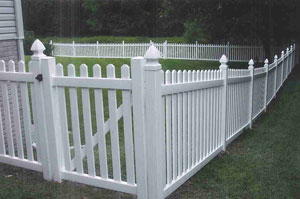 Vinyl Dog-Eared Picket Wood Fence