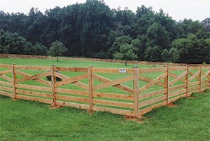 Wood Fence on Farm