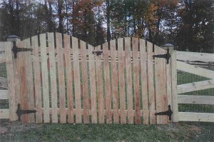 Spaced Picket Double Gate with Arch