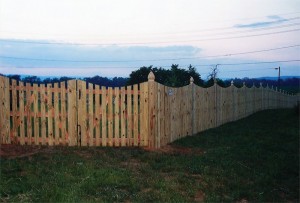 Spaced Picket Wood Fence with Mt Vernon Dip
