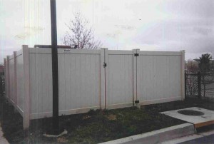 Tan Vinyl Privacy Fence